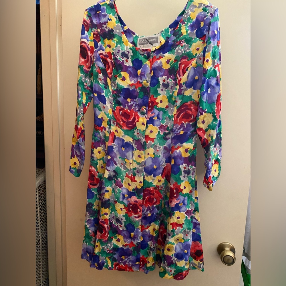 Pat Argenti Collection VTG Silk Dress Size 10